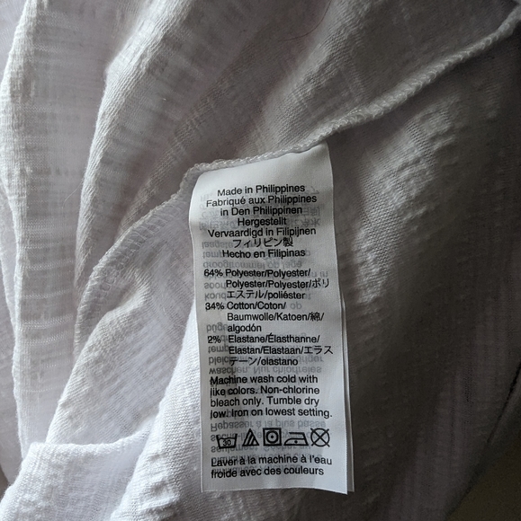 J Crew White Short Sleeve Textured Top XL - Picture 6 of 6